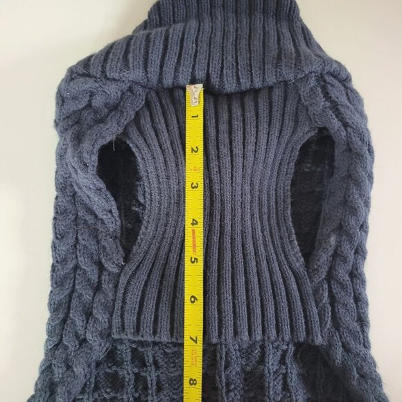 Small Dog‎ Sweater Knit Size Medium Puppy Canine Pet Animal Blue Old Man Dapper - Picture 6 of 11